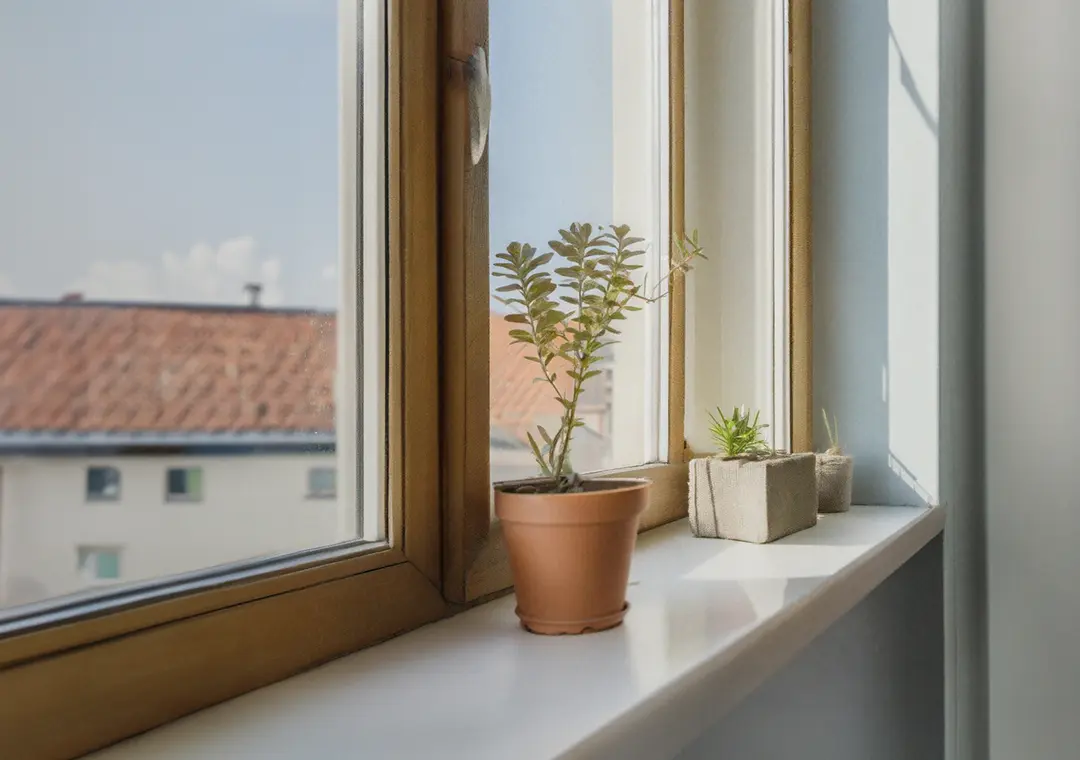 Fensterbank am Fenster