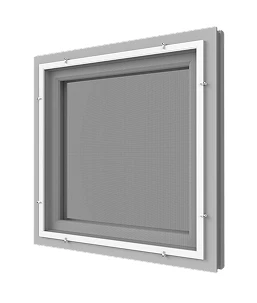 Festes Insektenschutzgitter im Aluminiumrahmen am Fenster